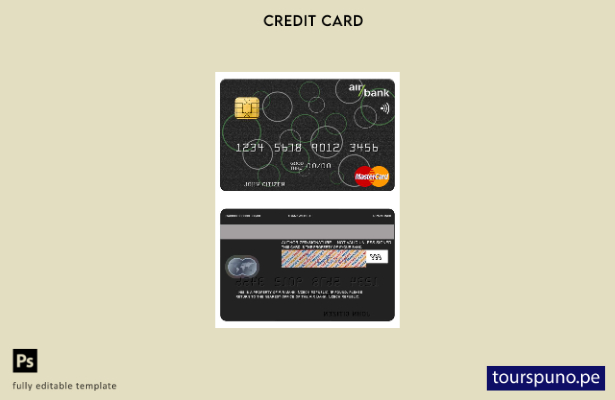 lista para imprimir la plantilla mastercard del Czech Air Bank